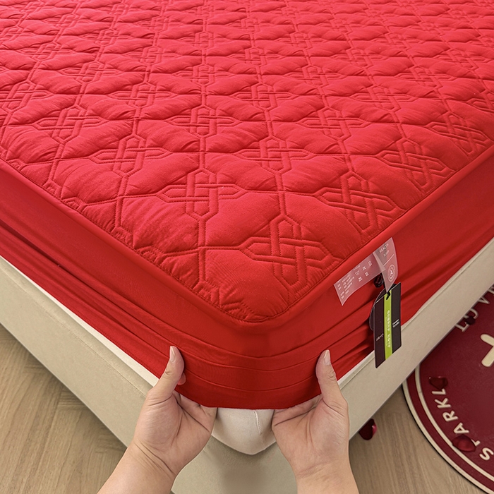 91家纺网 家纺一手货源 找家纺 3C 2024新款A类喜嫁全棉大豆床笠系列 喜结连理