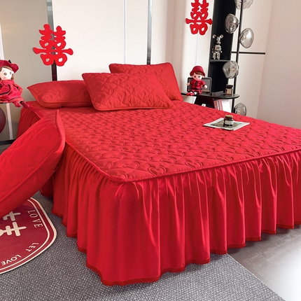 3C 2024新款A类喜嫁全棉大豆床裙系列 心心相印