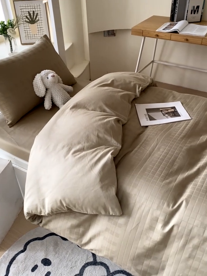 91家纺网 家纺一手货源 找家纺 （总）金鑫汇家纺 2024新款A类长绒棉提花学生套件