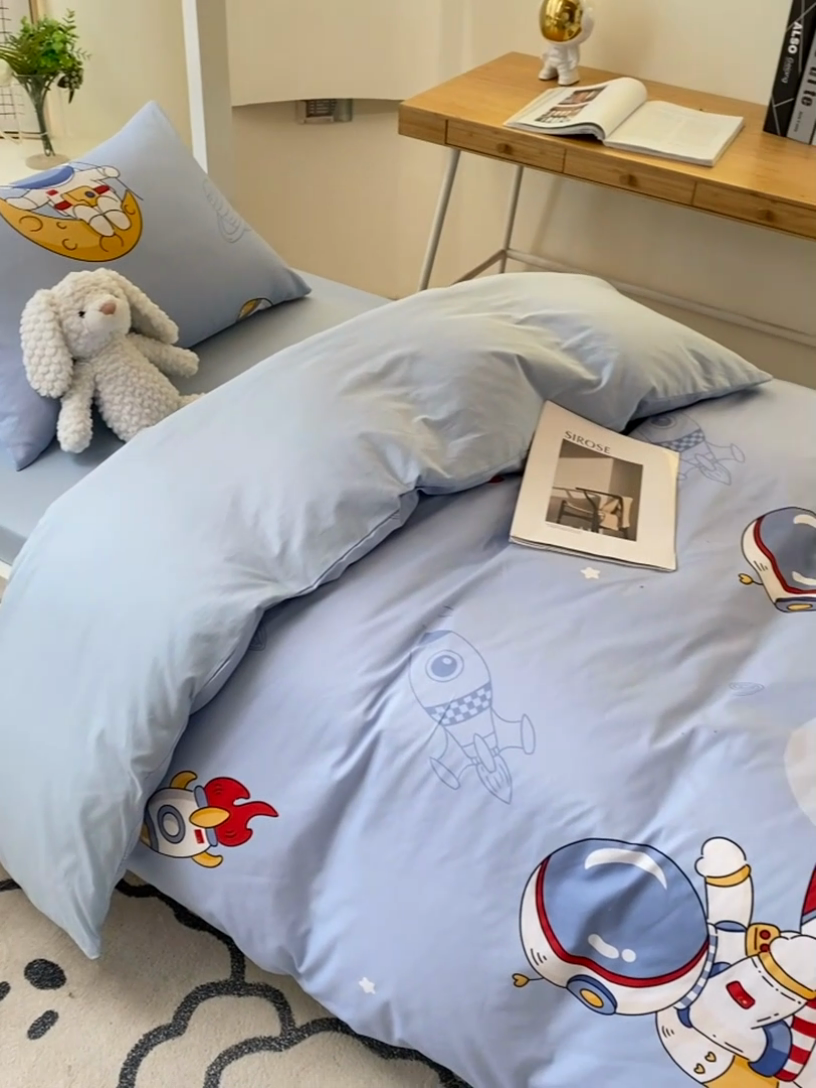 91家纺网 家纺一手货源 找家纺 金鑫汇家纺 2024新款全棉宿舍印花三件套第二批 冲上云霄