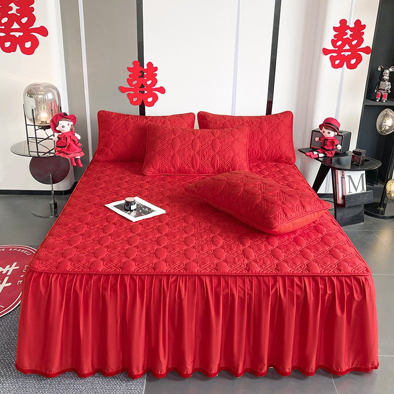 91家纺网 家纺一手货源 找家纺 （总）3C 2024新款A类喜嫁全棉大豆床裙系列