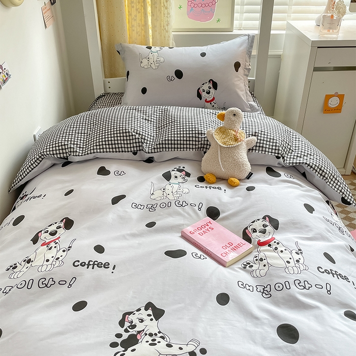 91家纺网 家纺一手货源 找家纺 金鑫汇家纺 2024新款全棉宿舍印花三件套第一批 小可爱