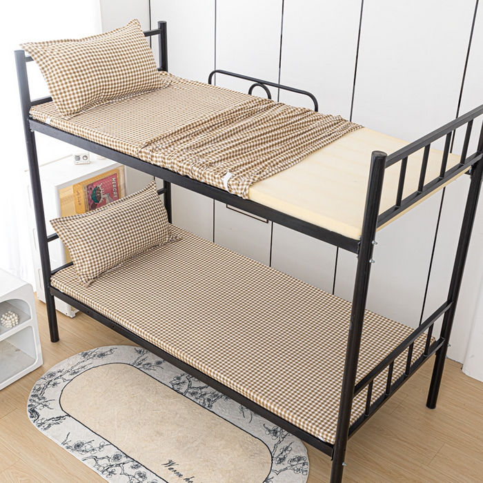 91家纺网 家纺一手货源 找家纺 楠沐家纺 2025新款大学生床垫套可拆洗学生宿舍亲肤床垫套 咖小格