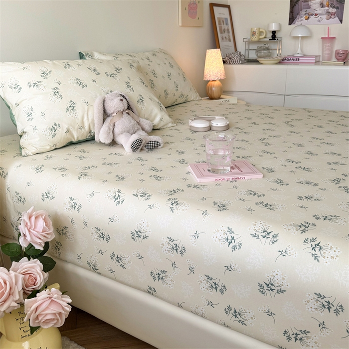 91家纺网 家纺一手货源 找家纺 名兮家居 2024新款全棉卡通印花床笠 妃子笑