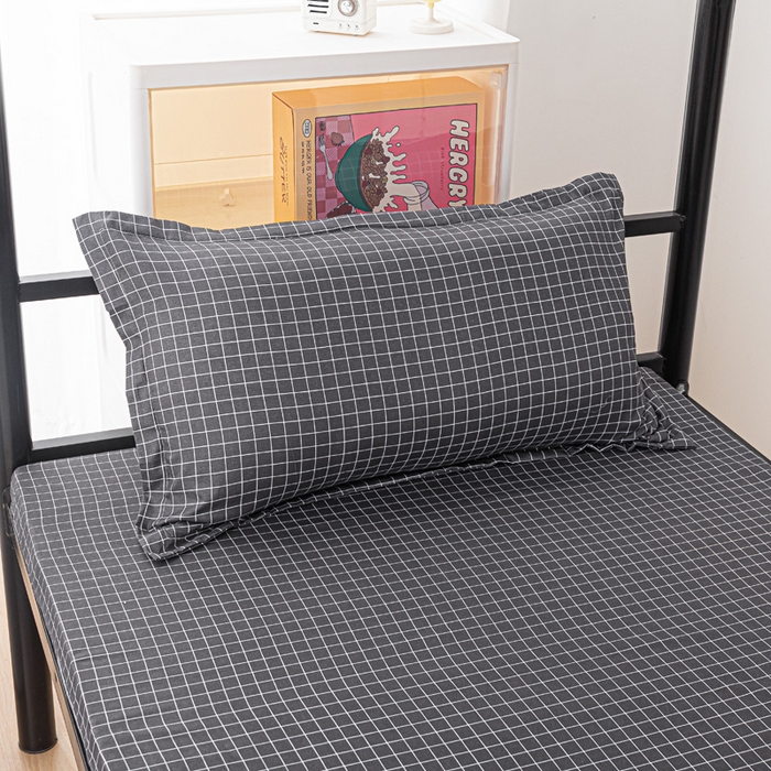 91家纺网 家纺一手货源 找家纺 楠沐家纺 2025新款大学生床垫套可拆洗学生宿舍亲肤床垫套 黑小格