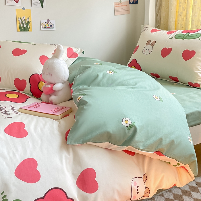 91家纺网 家纺一手货源 找家纺 金鑫汇家纺 2024新款全棉宿舍印花三件套第一批 初暖