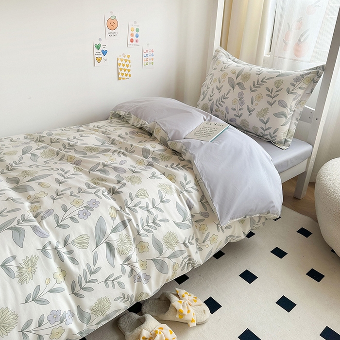 91家纺网 家纺一手货源 找家纺 金鑫汇家纺 2024新款全棉宿舍印花三件套第一批 诗情画意