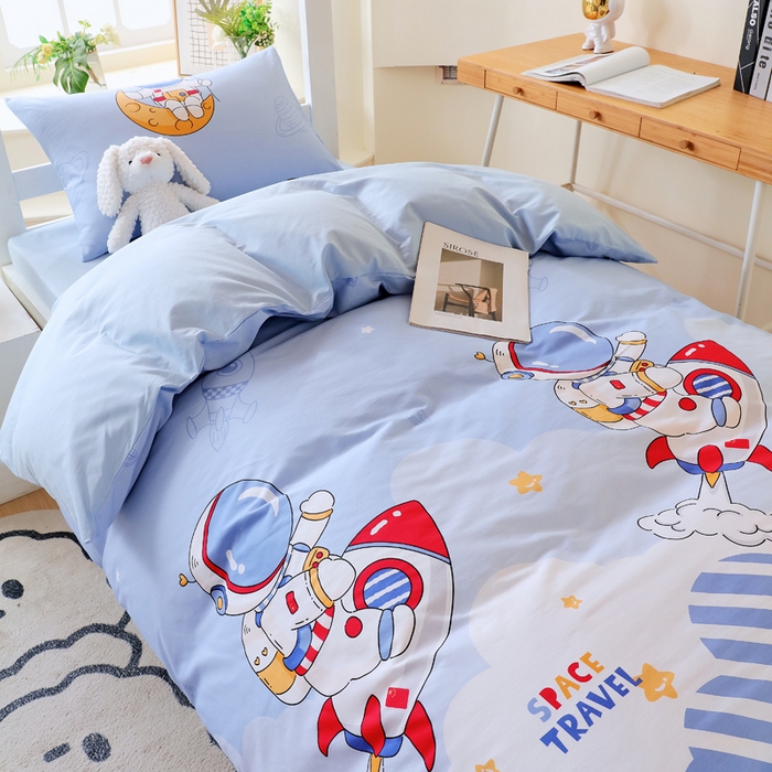 91家纺网 家纺一手货源 找家纺 金鑫汇家纺 2024新款全棉宿舍印花三件套第二批 冲上云霄