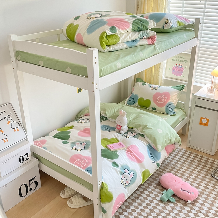 91家纺网 家纺一手货源 找家纺 金鑫汇家纺 2024新款全棉宿舍印花三件套第一批 心心念念