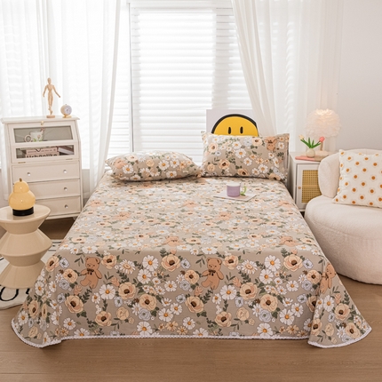 91家纺网 家纺一手货源 找家纺 （总）慕希 2024新款三枚缎卡老粗布床单单品（直角床单 没有花边）