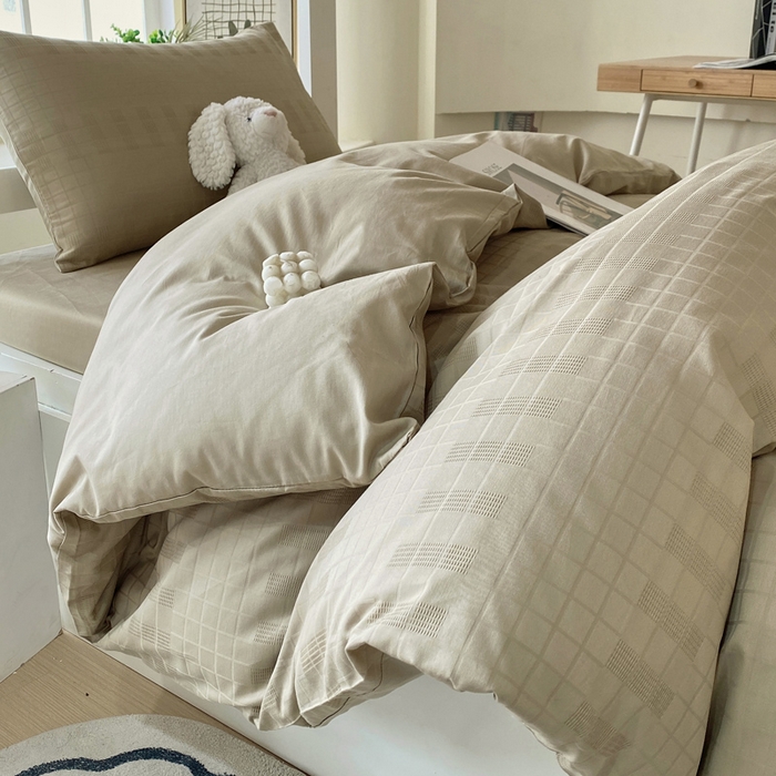 91家纺网 家纺一手货源 找家纺 金鑫汇家纺 2024新款A类长绒棉提花学生套件 风吹麦浪