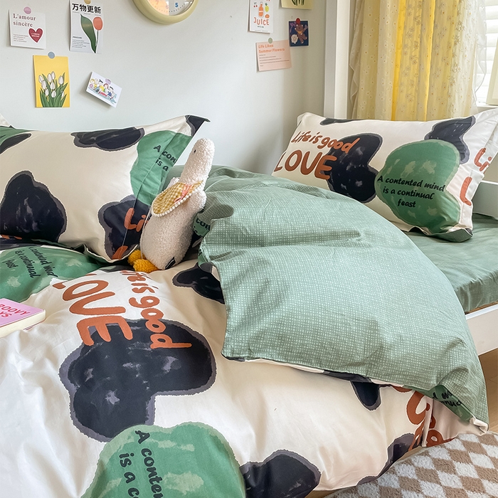 91家纺网 家纺一手货源 找家纺 金鑫汇家纺 2024新款全棉宿舍印花三件套第一批 蜗居