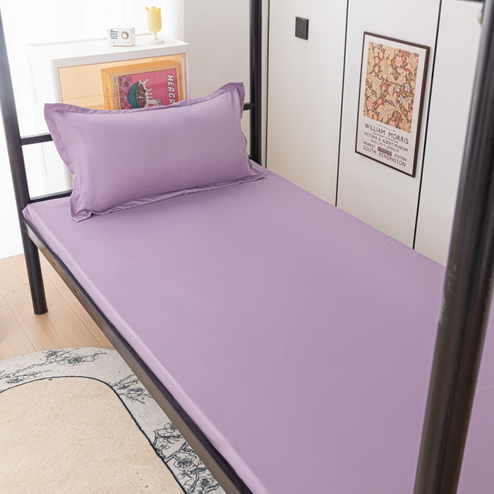 91家纺网 家纺一手货源 找家纺 楠沐家纺 2025新款大学生床垫套可拆洗学生宿舍亲肤床垫套 浅紫