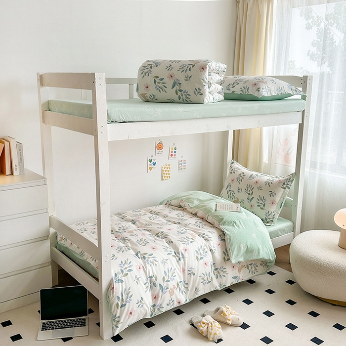 91家纺网 家纺一手货源 找家纺 金鑫汇家纺 2024新款全棉宿舍印花三件套第一批 莫妮卡