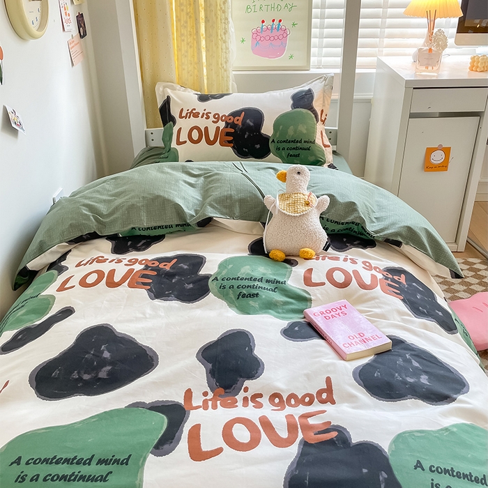 91家纺网 家纺一手货源 找家纺 金鑫汇家纺 2024新款全棉宿舍印花三件套第一批 蜗居