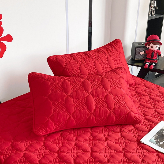 91家纺网 家纺一手货源 找家纺 3C 2024新款A类喜嫁全棉大豆床裙系列 喜结连理