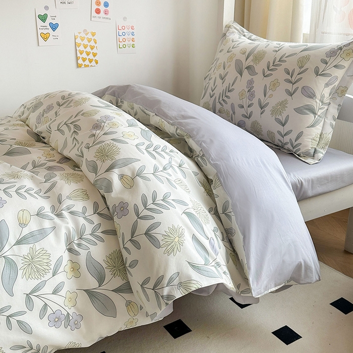 91家纺网 家纺一手货源 找家纺 金鑫汇家纺 2024新款全棉宿舍印花三件套第一批 诗情画意