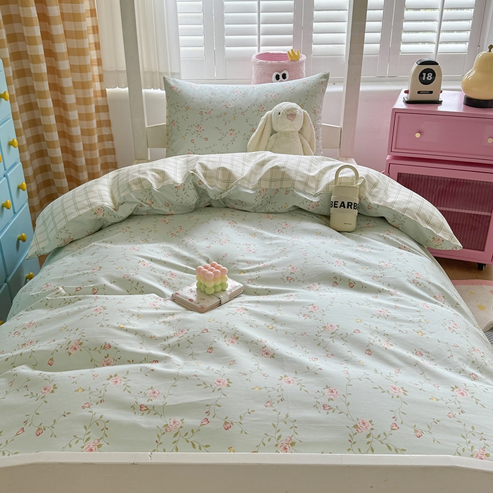 91家纺网 家纺一手货源 找家纺 富瑞阁2024新款13070学生宿舍全棉三件套 蓝调