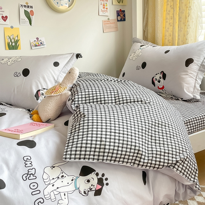 91家纺网 家纺一手货源 找家纺 金鑫汇家纺 2024新款全棉宿舍印花三件套第一批 小可爱