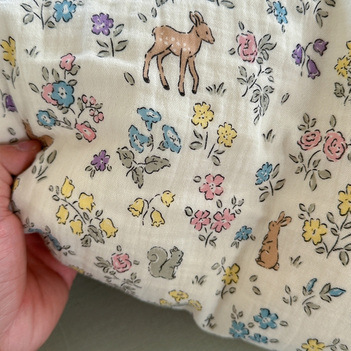 91家纺网 家纺一手货源 找家纺 萝莉家纺 2025新款全棉双层皱皱纱四件套（第三批） 花园鹿