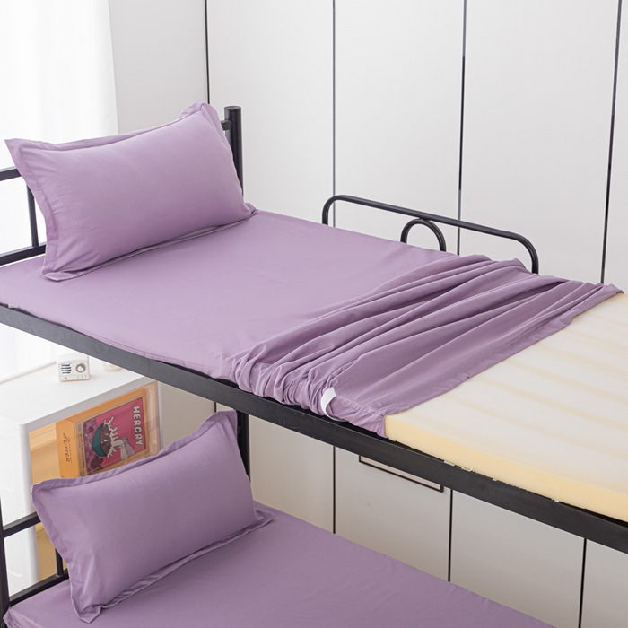 91家纺网 家纺一手货源 找家纺 楠沐家纺 2025新款大学生床垫套可拆洗学生宿舍亲肤床垫套 浅紫