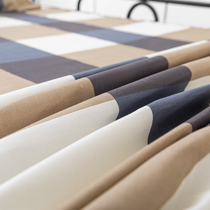 91家纺网 家纺一手货源 找家纺 楠沐家纺 2025新款大学生床垫套可拆洗学生宿舍亲肤床垫套 蓝大格