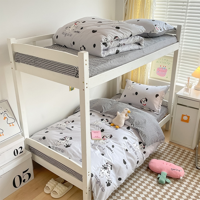 91家纺网 家纺一手货源 找家纺 金鑫汇家纺 2024新款全棉宿舍印花三件套第一批 小可爱