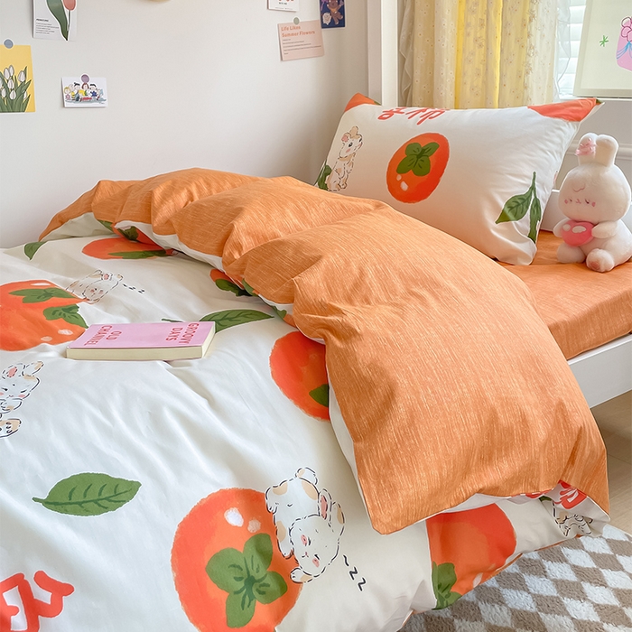 91家纺网 家纺一手货源 找家纺 金鑫汇家纺 2024新款全棉宿舍印花三件套第一批 发财兔