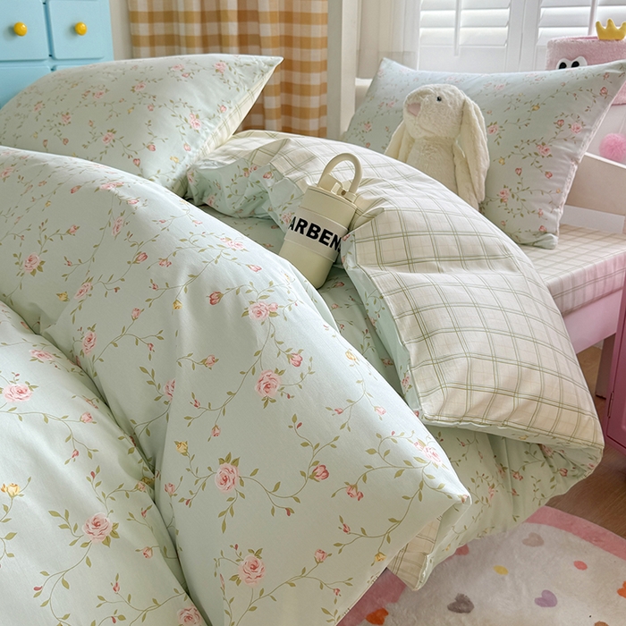 91家纺网 家纺一手货源 找家纺 富瑞阁2024新款13070学生宿舍全棉三件套 蓝调