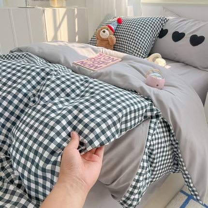 91家纺网 家纺一手货源 找家纺 （总）眠帛家居 2024新款A类奶油风小清新毛巾绣暖心系列水洗棉床上用品三件套四件套