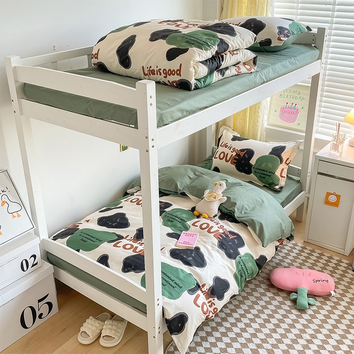 91家纺网 家纺一手货源 找家纺 金鑫汇家纺 2024新款全棉宿舍印花三件套第一批 蜗居