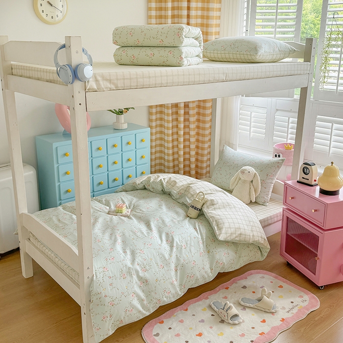 91家纺网 家纺一手货源 找家纺 富瑞阁2024新款13070学生宿舍全棉三件套 蓝调