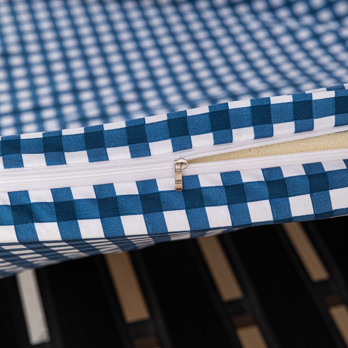 91家纺网 家纺一手货源 找家纺 楠沐家纺 2025新款大学生床垫套可拆洗学生宿舍亲肤床垫套 蓝小格