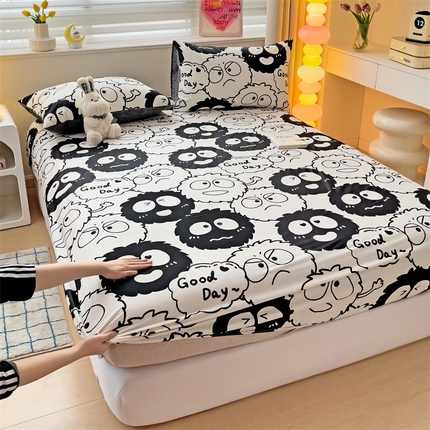 91家纺网 家纺一手货源 找家纺 （总）名兮家居 2024新款全棉卡通印花床笠