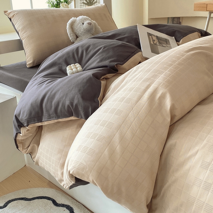 91家纺网 家纺一手货源 找家纺 金鑫汇家纺 2024新款A类长绒棉提花学生套件 纵横阡陌