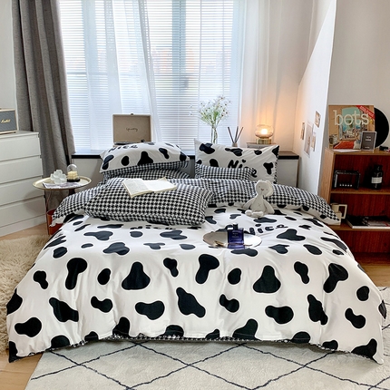 91家纺网 家纺一手货源 找家纺 （总）朵希曼 2025新款全棉渐变色黑白系列四件套