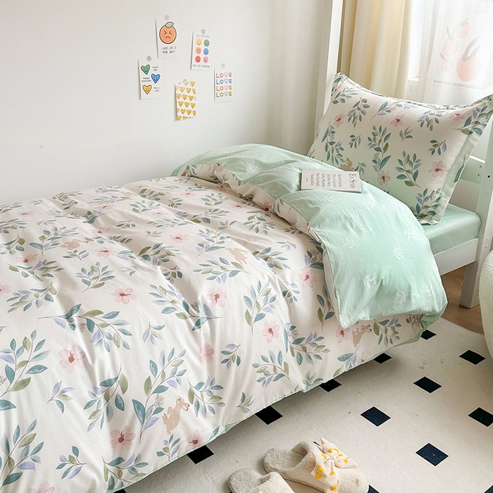 91家纺网 家纺一手货源 找家纺 金鑫汇家纺 2024新款全棉宿舍印花三件套第一批 莫妮卡