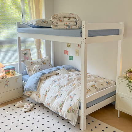 金鑫汇家纺 2024新款全棉宿舍印花三件套第一批 收获满满-蓝