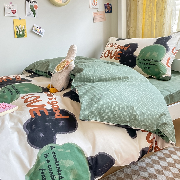 91家纺网 家纺一手货源 找家纺 金鑫汇家纺 2024新款全棉宿舍印花三件套第一批 蜗居