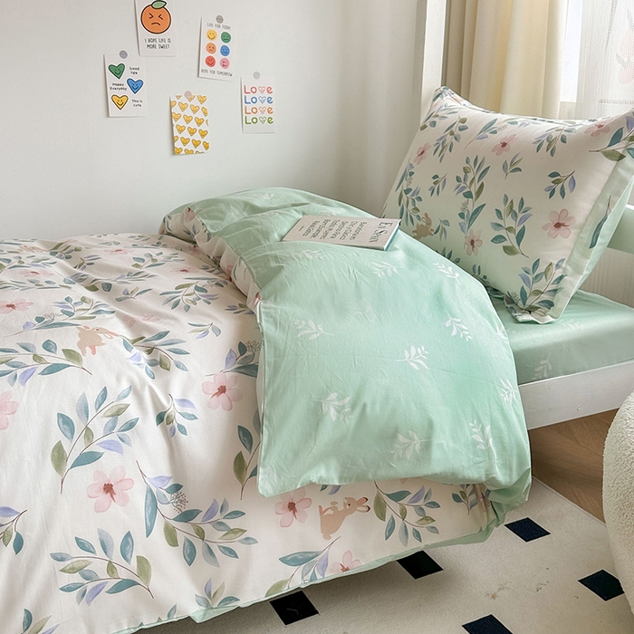 91家纺网 家纺一手货源 找家纺 金鑫汇家纺 2024新款全棉宿舍印花三件套第一批 莫妮卡