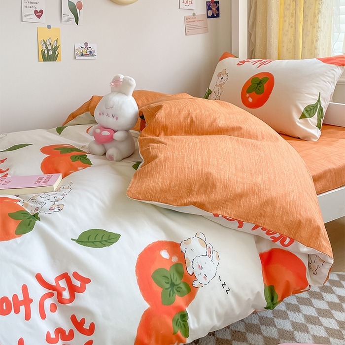 91家纺网 家纺一手货源 找家纺 金鑫汇家纺 2024新款全棉宿舍印花三件套第一批 发财兔