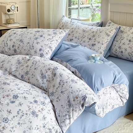 91家纺网 家纺一手货源 找家纺 （总）典雅 2024新款A类小竺棉三件套四件套直播爆款