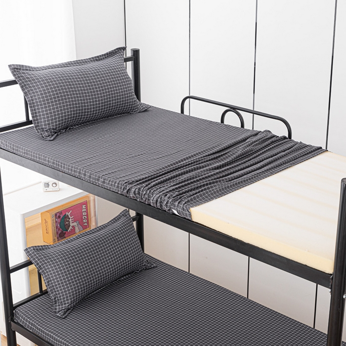 91家纺网 家纺一手货源 找家纺 楠沐家纺 2025新款大学生床垫套可拆洗学生宿舍亲肤床垫套 黑小格