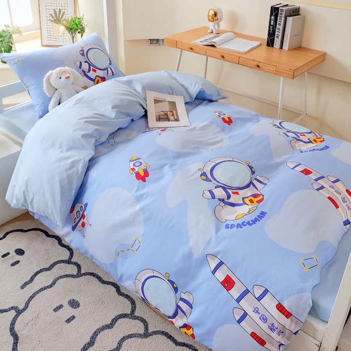 91家纺网 家纺一手货源 找家纺 金鑫汇家纺 2024新款全棉宿舍印花三件套第二批 星际穿越