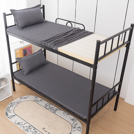 91家纺网 家纺一手货源 找家纺 楠沐家纺 2025新款大学生床垫套可拆洗学生宿舍亲肤床垫套 黑小格