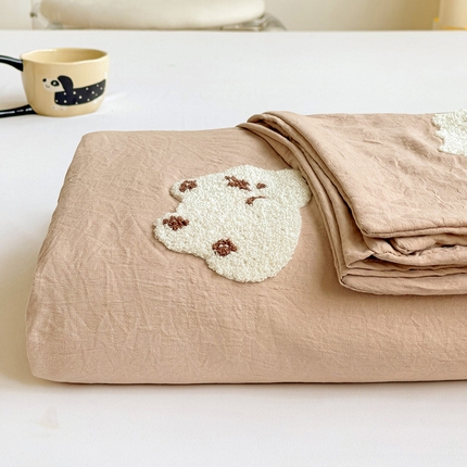 91家纺网 家纺一手货源 找家纺 （总）韩巢家纺 2024新款四季通用超柔水洗棉毛巾绣单件被套-小白熊系列（提供卖家秀 ）