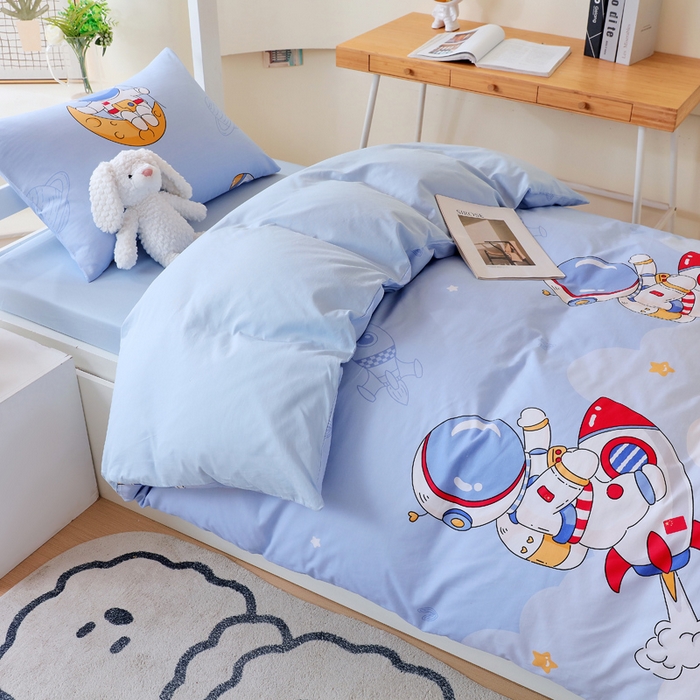 91家纺网 家纺一手货源 找家纺 金鑫汇家纺 2024新款全棉宿舍印花三件套第二批 冲上云霄