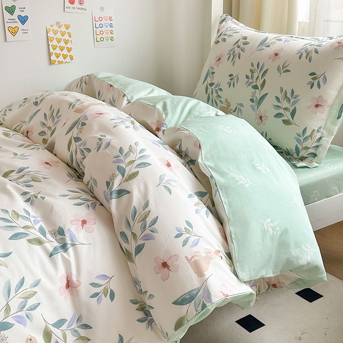 91家纺网 家纺一手货源 找家纺 金鑫汇家纺 2024新款全棉宿舍印花三件套第一批 莫妮卡