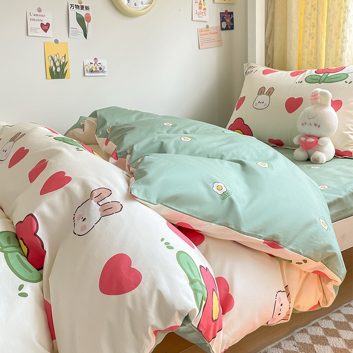 91家纺网 家纺一手货源 找家纺 金鑫汇家纺 2024新款全棉宿舍印花三件套第一批 初暖