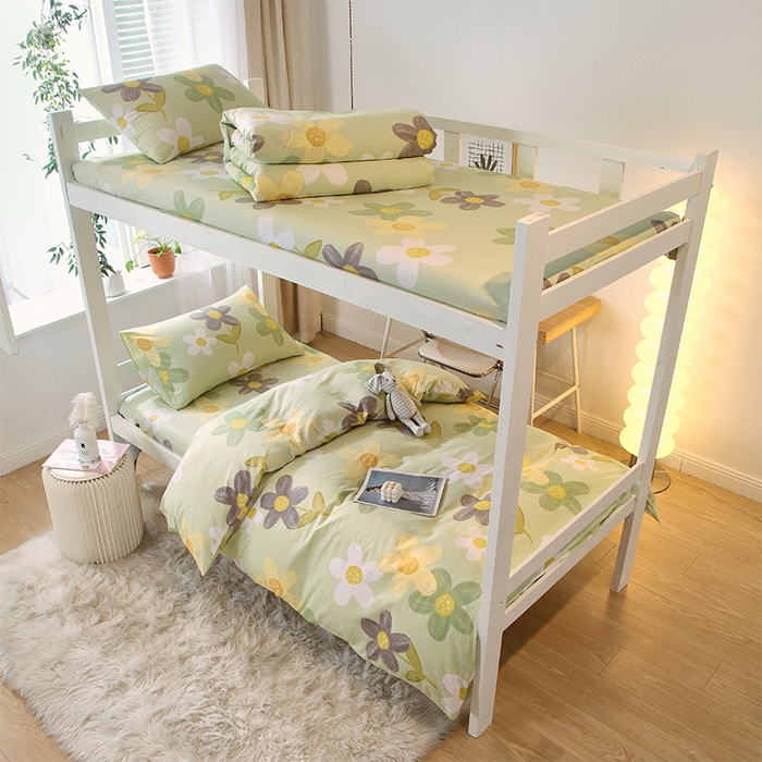 91家纺网 家纺一手货源 找家纺 金鑫汇家纺 2024新款全棉宿舍印花三件套第一批 五彩缤纷